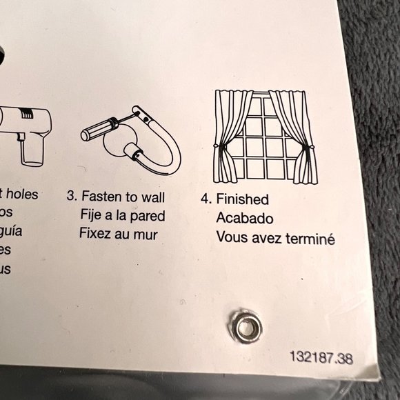 Bali Satin Nickel Ball Drapery Holdbacks Pair Silver Curtain Drapes Hardware NIP - Picture 6 of 7